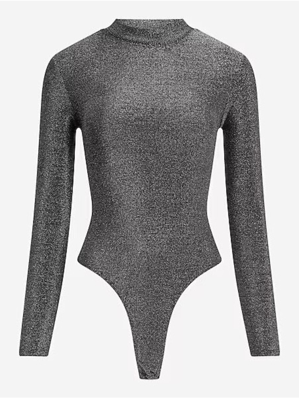 Express Metallic Gray Long-Sleeve Bodysuit - Women